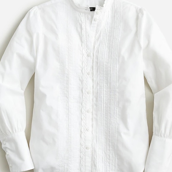 NWT J.Crew Lace-front button-up shirt size 6 - Picture 2 of 6
